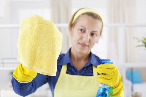Cleaning a vinyl or laminate hard floor in Wimbledon with specialist equipment