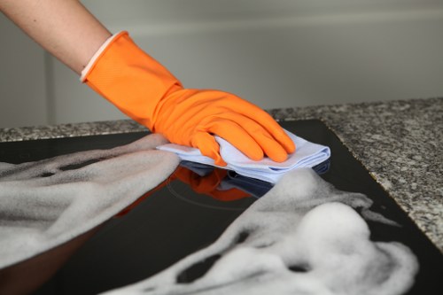Professional cleaning team preparing a home in Wimbledon