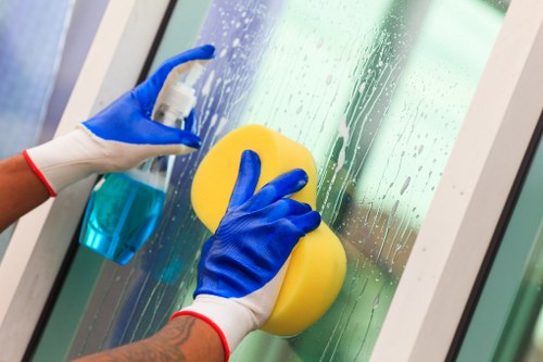 Local Wimbledon cleaners preparing a flat for final inspection