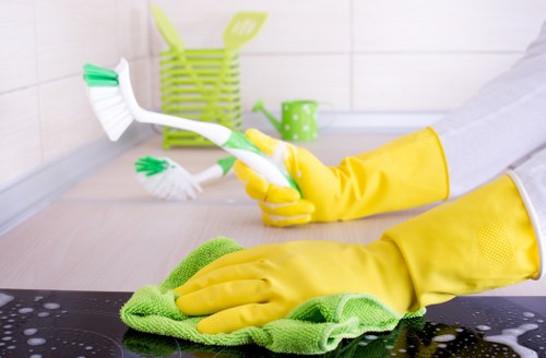 Local cleaners maintaining office reception and communal areas in Wimbledon