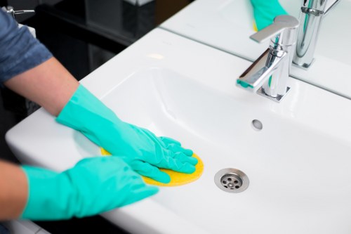 Commercial hard floor maintenance in a Wimbledon office or reception space