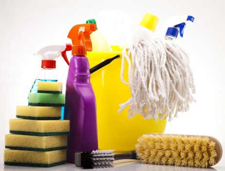 Cleaning professional managing oven cleaning tools and chemical safety