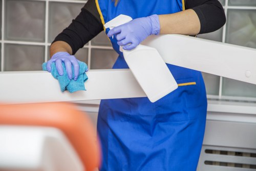 Deep cleaning carpets in a Wimbledon flat with equipment set up